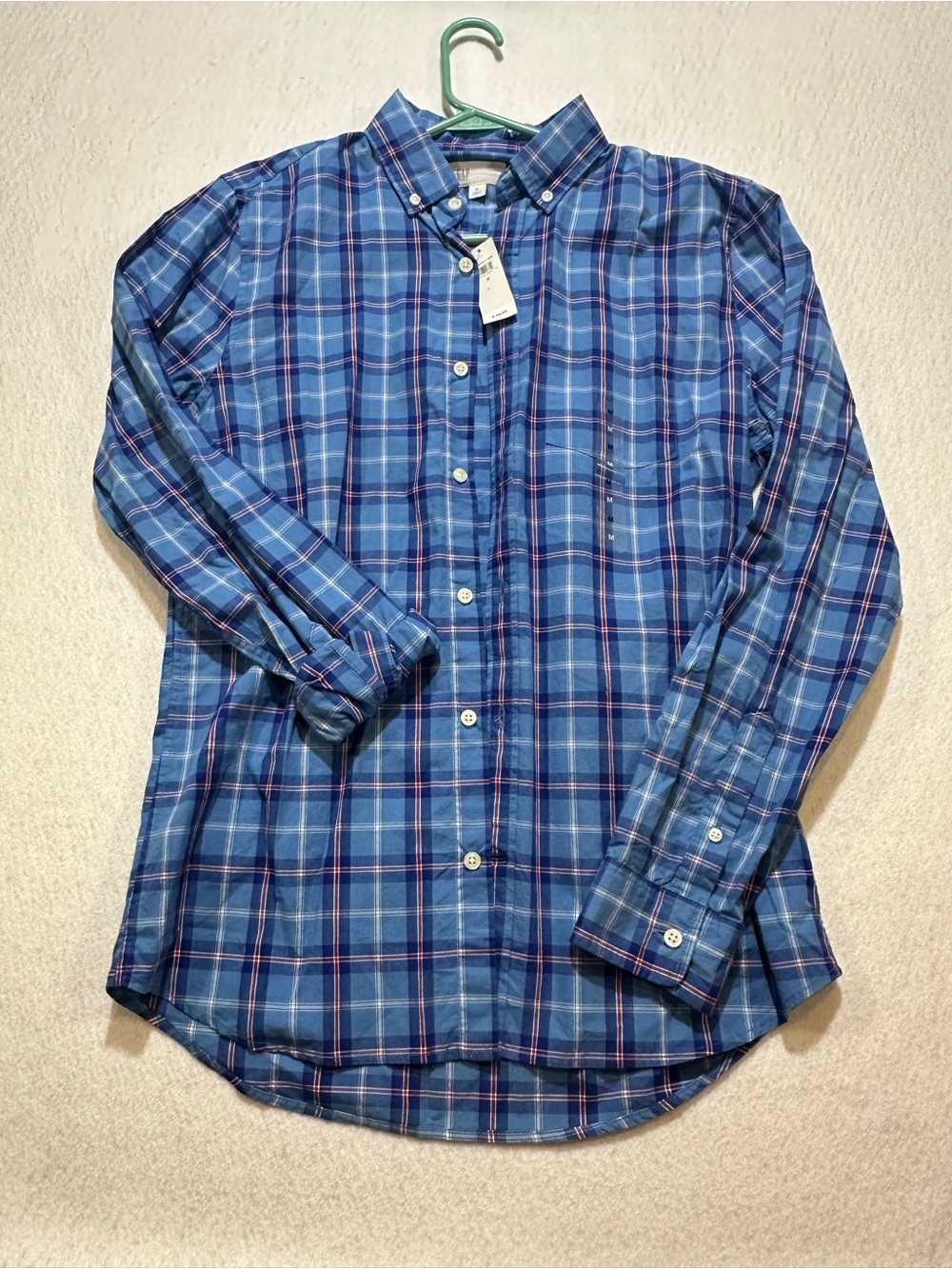 GAP Blue Plaid Button-Down Shirt 🔥NWT size medium